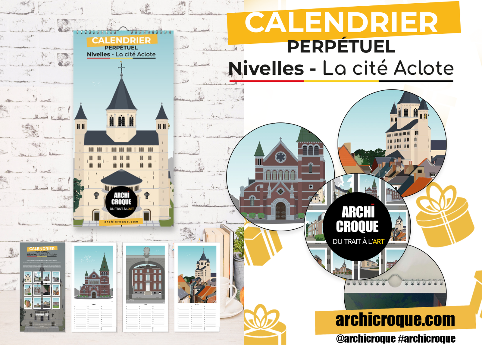 Nouveau : Le Calendrier Perpétuel de Nivelles par Archicroque ! fb pub cal niv